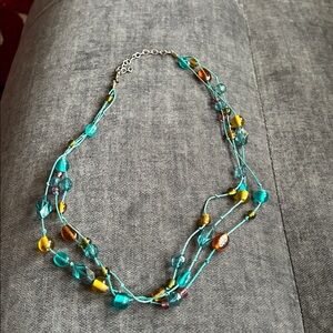 Multicolor Teal Beaded Necklace